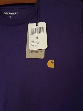 Carhartt Work in Progress Purple Short-Sleeve Logo T-Shirt WITH IMPERFECTIONS